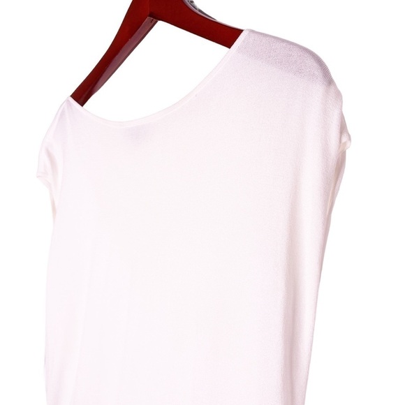 WORTH New York Double Layer Sleeveless Knit Banded Hem Top Size Medium in White - Picture 3 of 13
